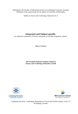 Integrated and Subject-specific.