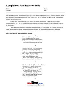 Longfellow: Paul Revere`s Ride