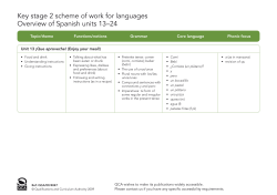 Overview of Spanish Units 13 to 24