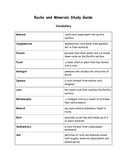 Rocks and Minerals Study Guide