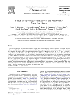 Sulfur isotope biogeochemistry of the Proterozoic McArthur Basin