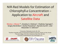 NIR-Red Models for Estimation of Chlorophyll