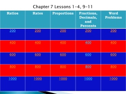 Ratios Rates Proportions Fractions, Decimals, and Percents Word