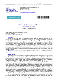Christian-Muslim Relations in Ghana