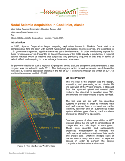 Nodal Seismic Acquisition in Cook Inlet, Alaska