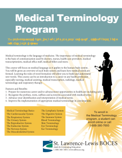 Medical Terminology Program - St. Lawrence