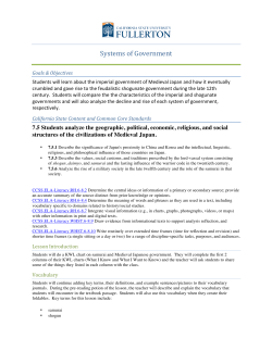 Systems of Government - Medieval Times of Japan