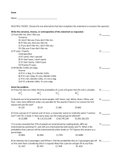 Exam Name MULTIPLE CHOICE. Choose the one