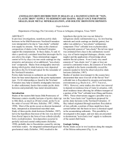 anomalous iron distribution in shales as a manifestation of "non