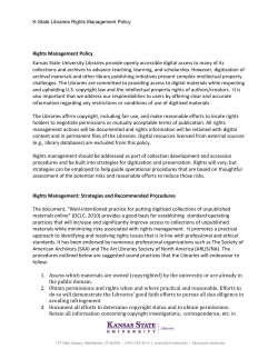 Rights Management Policy Kansas State University Libraries