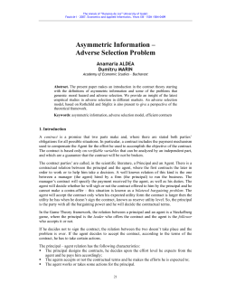 Asymmetric Information &ndash; Adverse Selection Problem