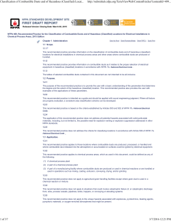 Classification of Combustible Dusts and of Hazardous