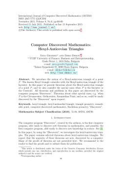 Hexyl-Anticevian Triangles - International Journal of Computer