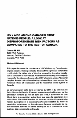 hiv i aids among canada`s first nations people