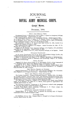 Journal of the Royal Army Medical Corps
