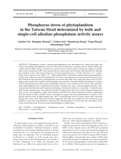 Phosphorus stress of phytoplankton in the Taiwan Strait determined