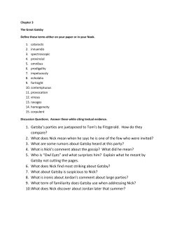 1. Gatsby`s parties are juxtaposed to Tom`s by Fitzgerald. How do