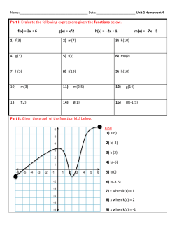 Part I: Evaluate the following expressions given the functions below