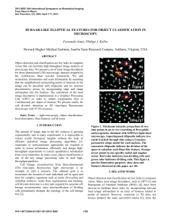 3D Haar-Like Elliptical Features for Object Classification in Microscopy