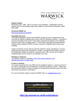 Historical development of Commonwealth sugar trade policy