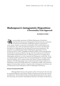 Shakespeare`s Antagonistic Disposition