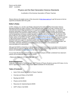 Physics and the Next Generation Science Standards
