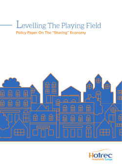 "sharing" economy - Levelling the playing field