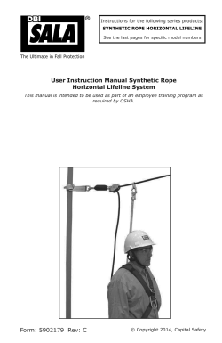 User Instruction Manual Synthetic Rope Horizontal Lifeline