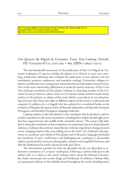 Review of Tom Lathrop`s translation of Don Quixote, by Miguel de