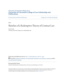 Sketches of a Redemptive Theory of Contract Law