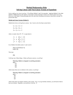 Matlab/Mathematica Help Solving Linear and Non-Linear