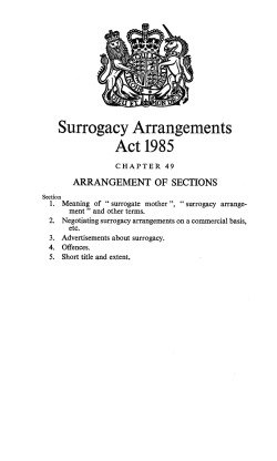 Surrogacy Arrangements Act 1985