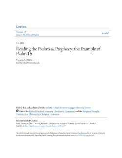 Reading the Psalms as Prophecy