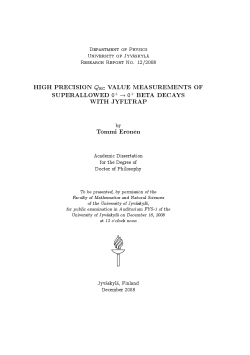 HIGH PRECISION QEC VALUE MEASUREMENTS OF