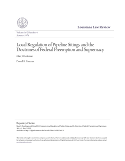 Local Regulation of Pipeline Sitings and the Doctrines of Federal