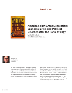 America`s First Great Depression: Economic Crisis and Political