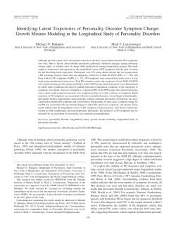 Identifying Latent Trajectories of Personality Disorder Symptom