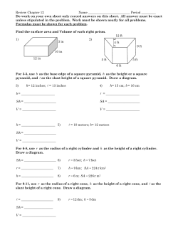 Review Chapter 12 Volume