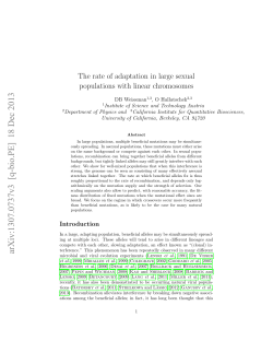 The rate of adaptation in large sexual populations with linear