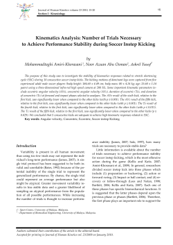 Kinematics Analysis: Number of Trials Necessary to Achieve