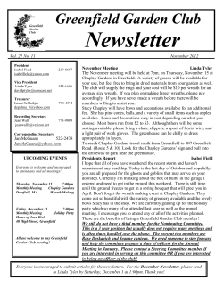 Newsletter - The Greenfield Garden Club