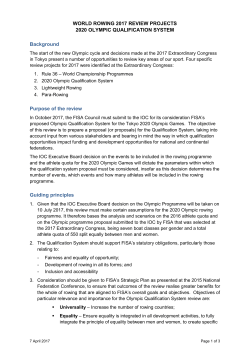 Olympic Games Qualification Terms of Reference