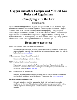 Oxygen and other Compressed Medical Gas Rules and Regulations