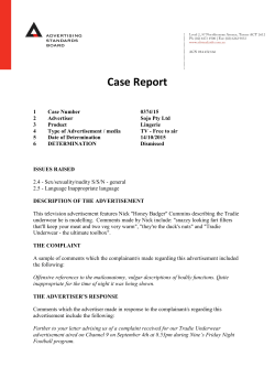 0374/15 - Advertising Standards Bureau