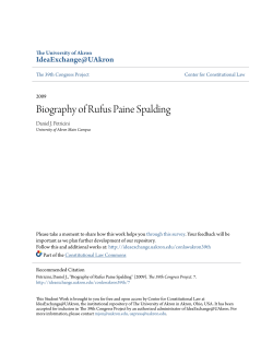 Biography of Rufus Paine Spalding - IdeaExchange@UAkron