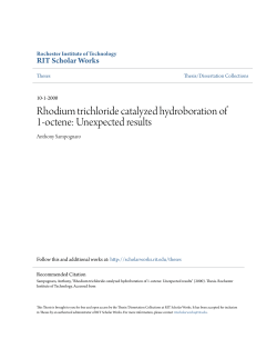 Rhodium trichloride catalyzed hydroboration of 1