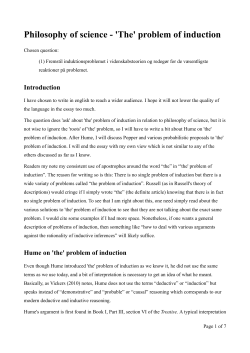 Philosophy of science - `The` problem of induction
