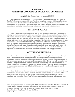 CROSSREF ANTITRUST COMPLIANCE POLICY AND