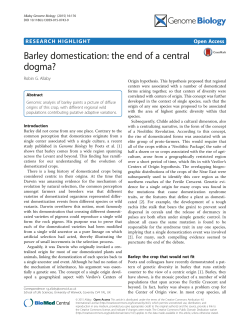 Barley domestication: the end of a central dogma?