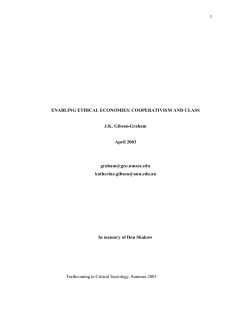 Enabling Ethical Economies: Cooperativism and Class